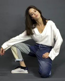 La Piscine Paris Blouse en crêpe he à col plastron Pomandère*Femme Chemisiers & Blouses