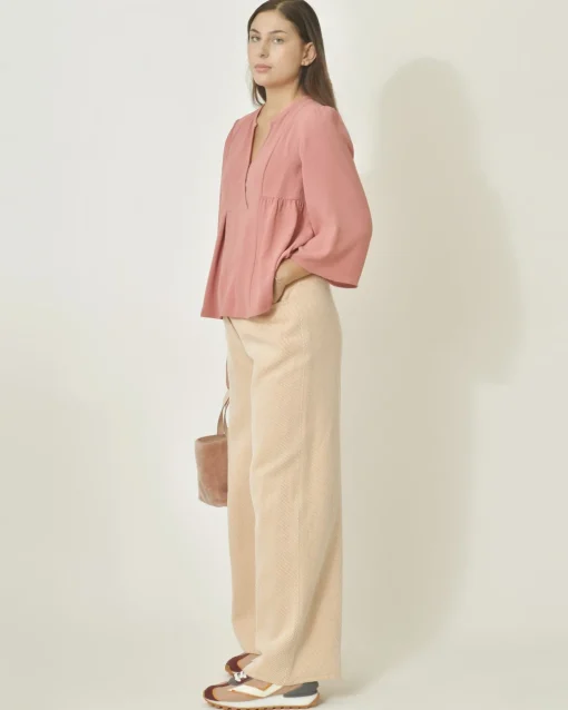 La Piscine Paris Blouse en crêpe légère Chemins Blancs*Femme Chemisiers & Blouses