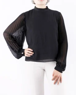 La Piscine Paris Blouse en mousseline e à manches plissée Edward Achour*Femme Chemisiers & Blouses