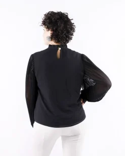La Piscine Paris Blouse en mousseline e à manches plissée Edward Achour*Femme Chemisiers & Blouses
