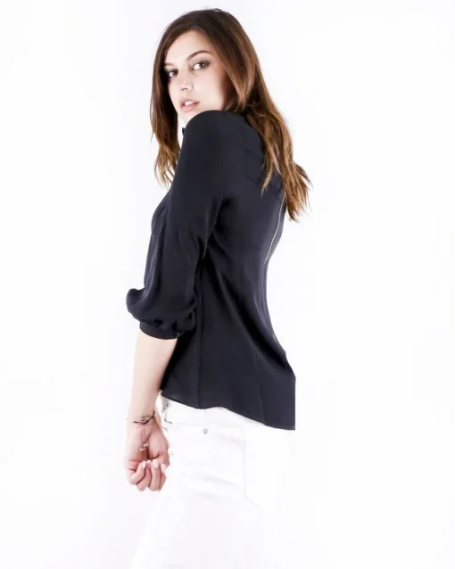La Piscine Paris Blouse en mousseline à boutons griffés Balmain*Femme Chemisiers & Blouses