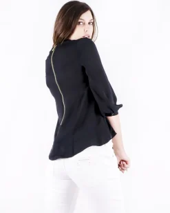 La Piscine Paris Blouse en mousseline à boutons griffés Balmain*Femme Chemisiers & Blouses