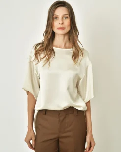 La Piscine Paris Blouse en satin à manches cloches P.a.r.o.s.h*Femme Chemisiers & Blouses