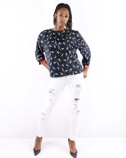 La Piscine Paris Blouse en satin à imprimés fantaisies Nenette*Femme Chemisiers & Blouses