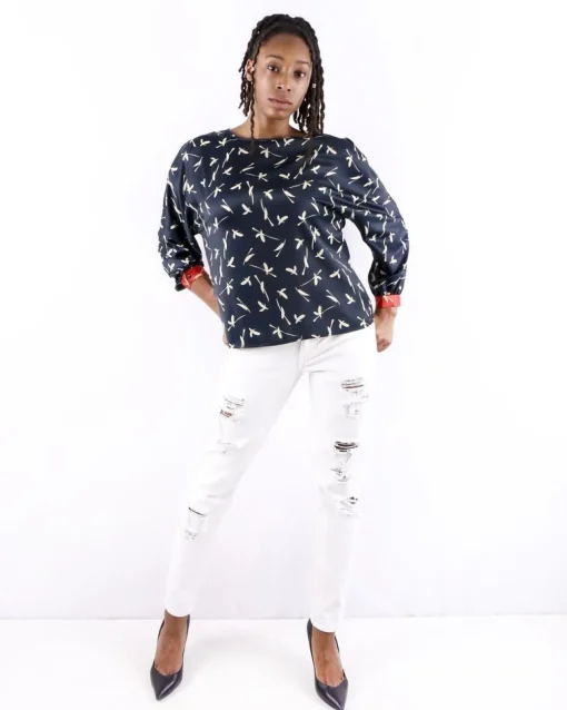 La Piscine Paris Blouse en satin à imprimés fantaisies Nenette*Femme Chemisiers & Blouses
