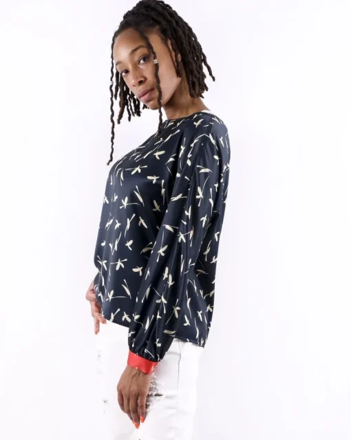 La Piscine Paris Blouse en satin à imprimés fantaisies Nenette*Femme Chemisiers & Blouses