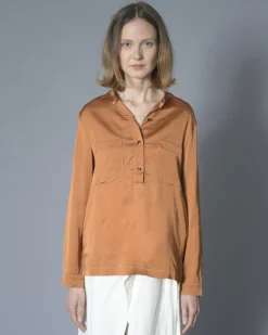 La Piscine Paris Blouse en serge satinée à poches Chloe Stora*Femme Chemisiers & Blouses
