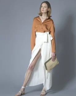 La Piscine Paris Blouse en serge satinée à poches Chloe Stora*Femme Chemisiers & Blouses