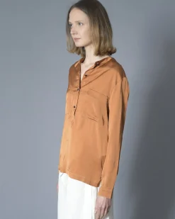 La Piscine Paris Blouse en serge satinée à poches Chloe Stora*Femme Chemisiers & Blouses