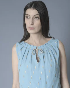 La Piscine Paris Blouse en soie à fronces et fils métalliques Nenette*Femme Chemisiers & Blouses