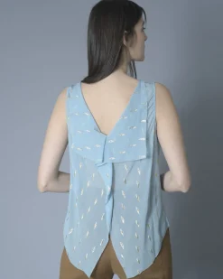 La Piscine Paris Blouse en soie à fronces et fils métalliques Nenette*Femme Chemisiers & Blouses