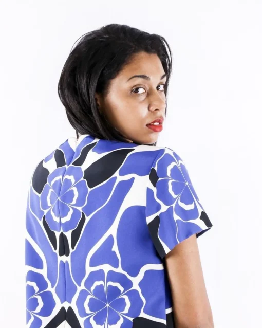 La Piscine Paris Blouse en soie à imprimé fantaisie bleu Alexander McQueen*Femme Chemisiers & Blouses