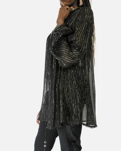 La Piscine Paris Blouse en soie lamé à col bijou Roberto Cavalli*Femme Chemisiers & Blouses