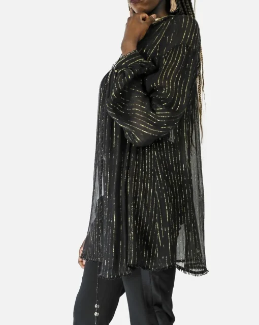 La Piscine Paris Blouse en soie lamé à col bijou Roberto Cavalli*Femme Chemisiers & Blouses