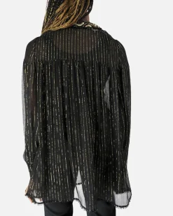La Piscine Paris Blouse en soie lamé à col bijou Roberto Cavalli*Femme Chemisiers & Blouses