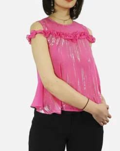 La Piscine Paris Blouse en soie lamé Space Simona Corsellini*Femme Chemisiers & Blouses