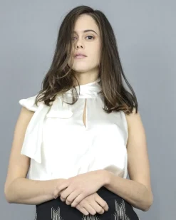 La Piscine Paris Blouse en soie noué au cou Space Simona Corsellini*Femme Chemisiers & Blouses