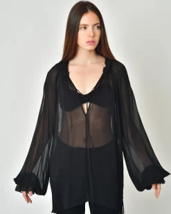 La Piscine Paris Blouse en voile transparent Nostra Santissima*Femme Chemisiers & Blouses