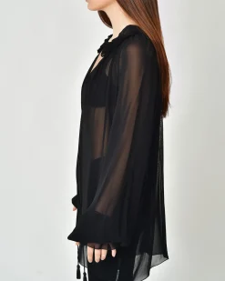 La Piscine Paris Blouse en voile transparent Nostra Santissima*Femme Chemisiers & Blouses