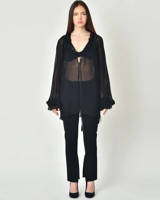 La Piscine Paris Blouse en voile transparent Nostra Santissima*Femme Chemisiers & Blouses
