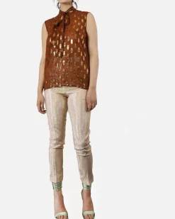 La Piscine Paris Blouse lavallière en soie lamée Space Simona Corsellini*Femme Chemisiers & Blouses