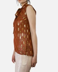 La Piscine Paris Blouse lavallière en soie lamée Space Simona Corsellini*Femme Chemisiers & Blouses