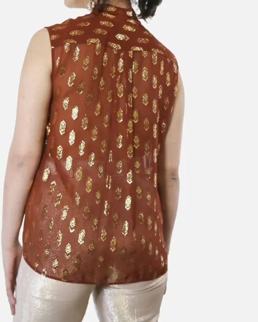 La Piscine Paris Blouse lavallière en soie lamée Space Simona Corsellini*Femme Chemisiers & Blouses