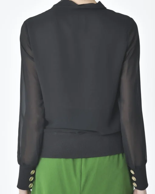 La Piscine Paris Blouse transparent bord côte Edward Achour*Femme Chemisiers & Blouses