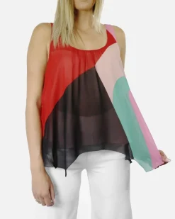 La Piscine Paris Blouse sans manches en soie à imprimé géométrique Joie*Femme Chemisiers & Blouses