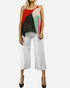 La Piscine Paris Blouse sans manches en soie à imprimé géométrique Joie*Femme Chemisiers & Blouses