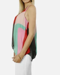 La Piscine Paris Blouse sans manches en soie à imprimé géométrique Joie*Femme Chemisiers & Blouses
