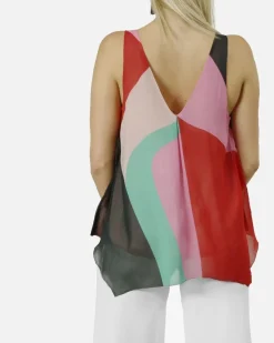 La Piscine Paris Blouse sans manches en soie à imprimé géométrique Joie*Femme Chemisiers & Blouses