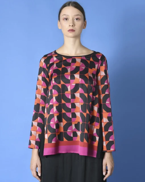 La Piscine Paris Blouse satinée à motifs abstraits Malaica*Femme Chemisiers & Blouses