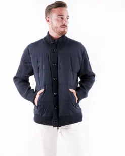 La Piscine Paris Blouson bi-matière en cachemire côtelé Manzoni 24*Homme Blousons & Vestes
