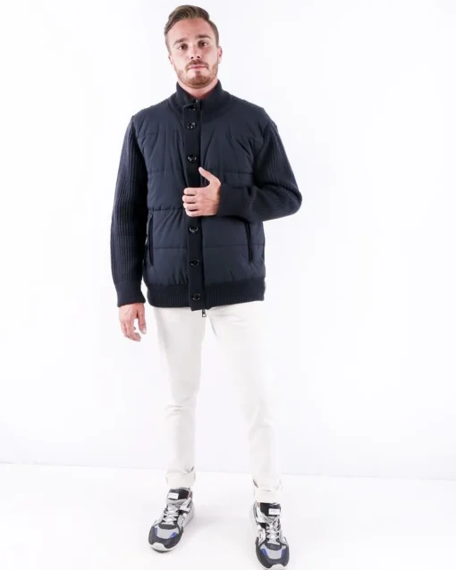 La Piscine Paris Blouson bi-matière en cachemire côtelé Manzoni 24*Homme Blousons & Vestes