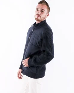 La Piscine Paris Blouson bi-matière en cachemire côtelé Manzoni 24*Homme Blousons & Vestes