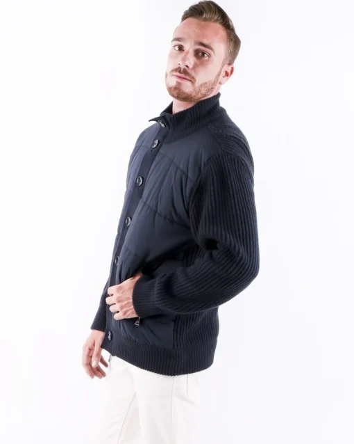 La Piscine Paris Blouson bi-matière en cachemire côtelé Manzoni 24*Homme Blousons & Vestes