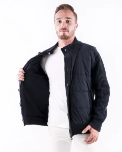 La Piscine Paris Blouson bi-matière en cachemire côtelé Manzoni 24*Homme Blousons & Vestes