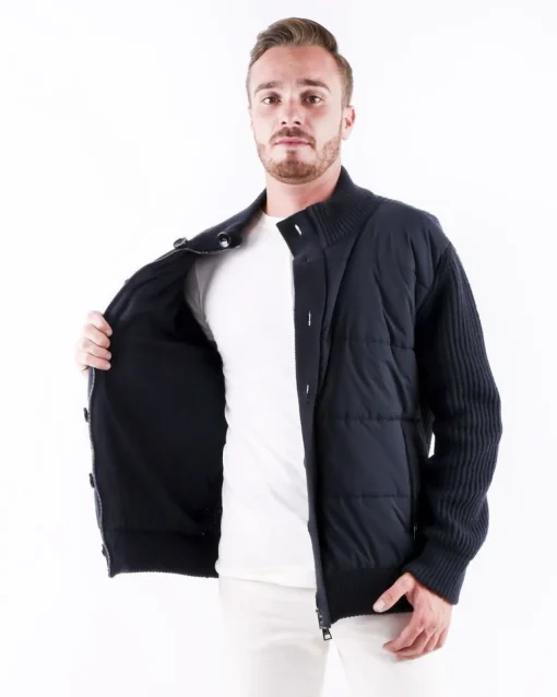 La Piscine Paris Blouson bi-matière en cachemire côtelé Manzoni 24*Homme Blousons & Vestes
