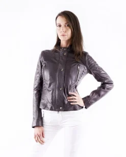 La Piscine Paris Blouson en cuir prune Just Cavalli*Femme Blousons & Vestes