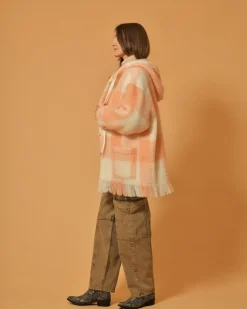 La Piscine Paris Blouson en maille duveteuse à carreaux AVN*Femme Blousons & Vestes