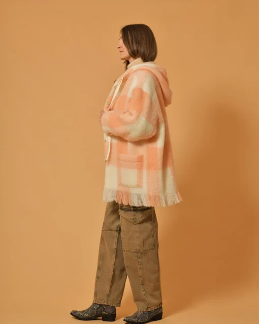 La Piscine Paris Blouson en maille duveteuse à carreaux AVN*Femme Blousons & Vestes