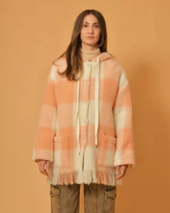 La Piscine Paris Blouson en maille duveteuse à carreaux AVN*Femme Blousons & Vestes