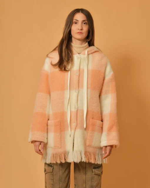 La Piscine Paris Blouson en maille duveteuse à carreaux AVN*Femme Blousons & Vestes