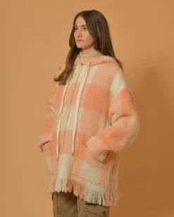 La Piscine Paris Blouson en maille duveteuse à carreaux AVN*Femme Blousons & Vestes