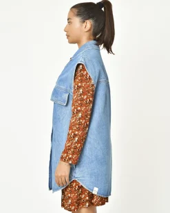 La Piscine Paris Blouson oversize en jean sans manche T_coat*Femme Blousons & Vestes