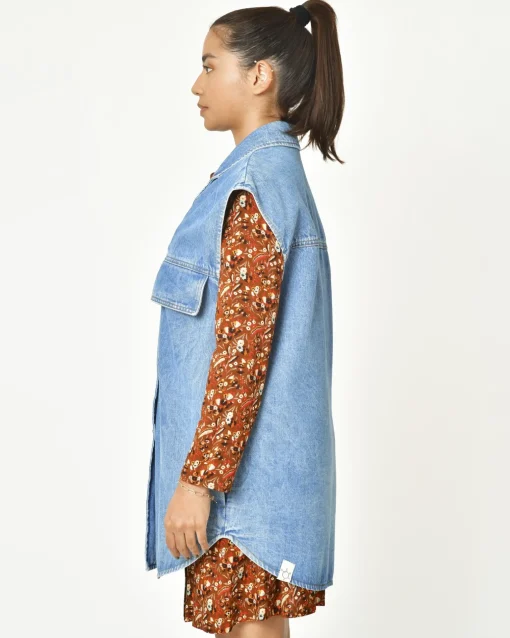 La Piscine Paris Blouson oversize en jean sans manche T_coat*Femme Blousons & Vestes