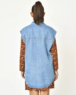 La Piscine Paris Blouson oversize en jean sans manche T_coat*Femme Blousons & Vestes