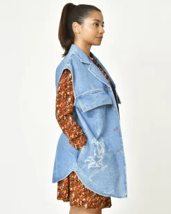 La Piscine Paris Blouson oversize en jean sans manche T_coat*Femme Blousons & Vestes