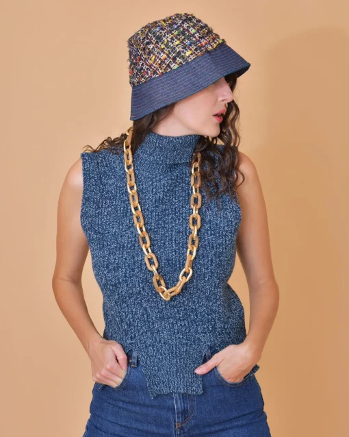La Piscine Paris Bob en tweed multicolore Edward Achour*Femme Chapeaux, Bonnets & Casquettes